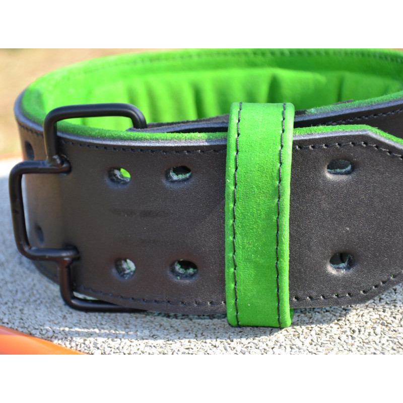 Пояс для важкої атлетики MadMax MFB-302 Quick Release Belt шкіряний Black/Green XXL