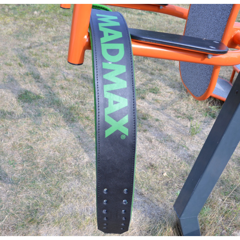 Пояс для важкої атлетики MadMax MFB-302 Quick Release Belt шкіряний Black/Green XXL