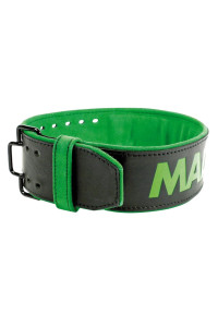 Пояс для важкої атлетики MadMax MFB-302 Quick Release Belt шкіряний Black/Green XXL