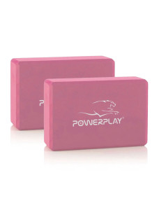 Блок для йоги 2 шт. (пара) PowerPlay 4006 Yoga Brick EVA Рожеві