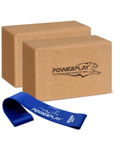 Блоки для йоги 2шт. PowerPlay PP_4006 з пробкового дерева Cork Yoga Block (пара)