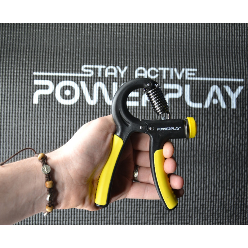 Эспандер кистевой PowerPlay PP-4323 с регулируемой нагрузкой 10-40 кг. Strength Grip Черно-желтый