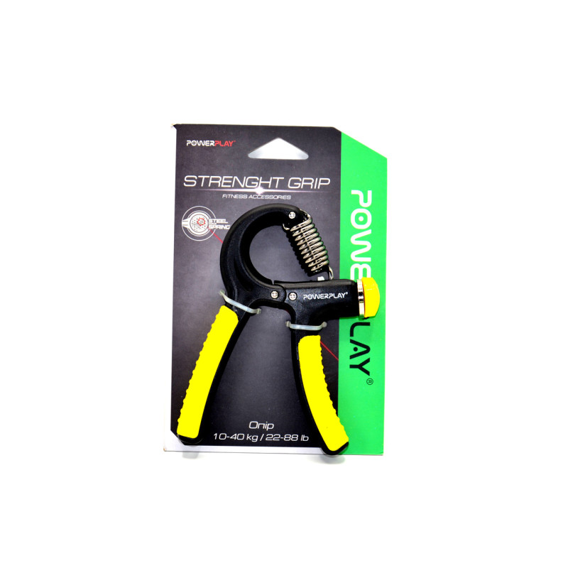 Эспандер кистевой PowerPlay PP-4323 с регулируемой нагрузкой 10-40 кг. Strength Grip Черно-желтый
