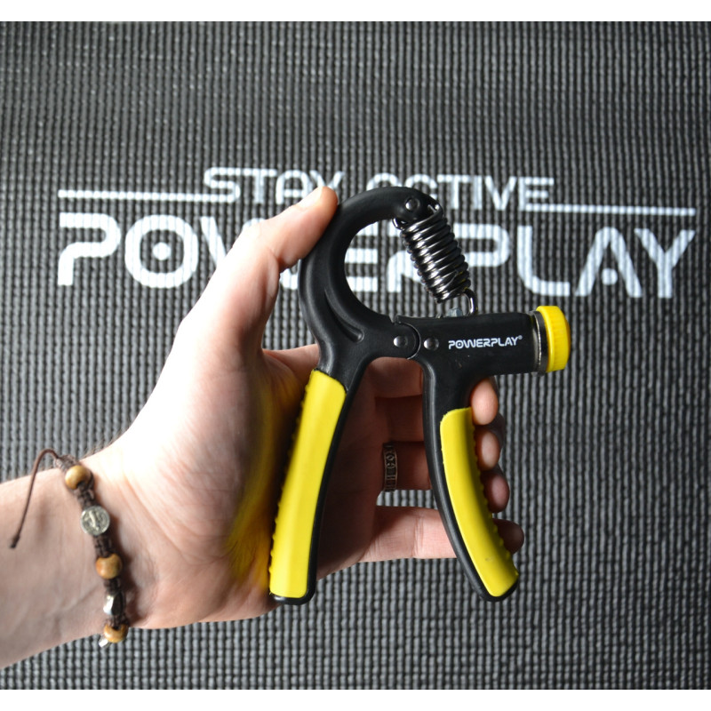 Эспандер кистевой PowerPlay PP-4323 с регулируемой нагрузкой 10-40 кг. Strength Grip Черно-желтый