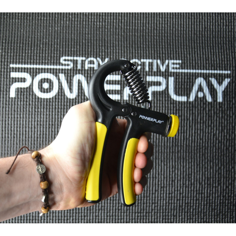 Эспандер кистевой PowerPlay PP-4323 с регулируемой нагрузкой 10-40 кг. Strength Grip Черно-желтый
