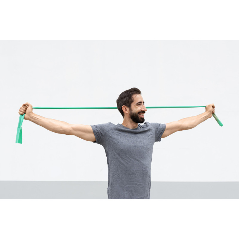 Стрічка-еспандер для фітнесу та реабілітації U-POWEX Fitness band 0.5мм. (9.1 кг) Green
