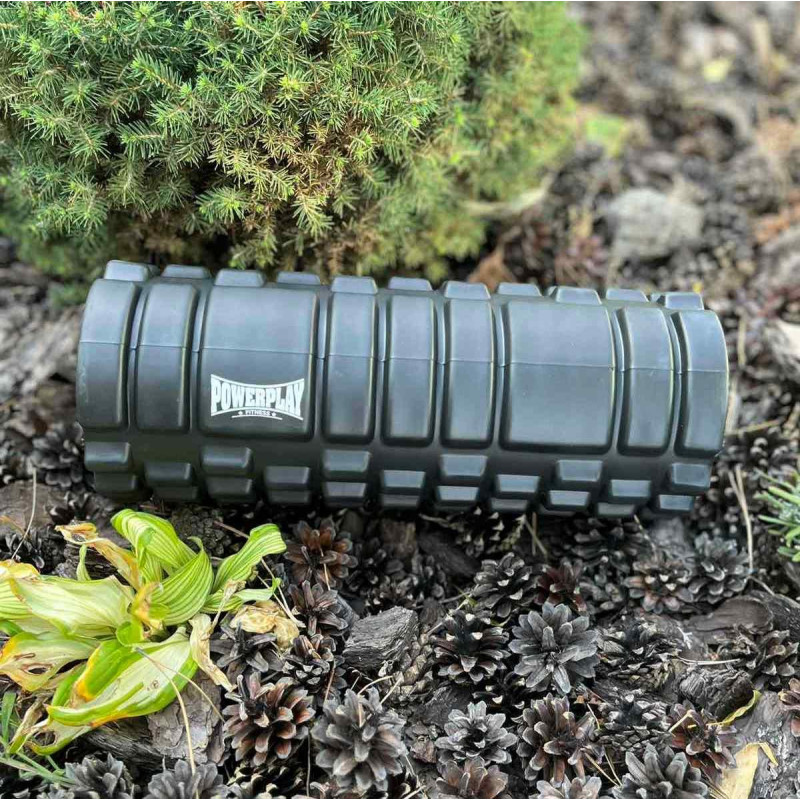 Масажний ролик (роллер) PowerPlay 4025 Massage Roller Чорний (33x14см.)