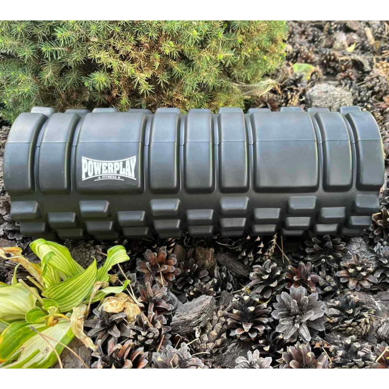 Масажний ролик (роллер) PowerPlay 4025 Massage Roller Чорний (33x14см.)