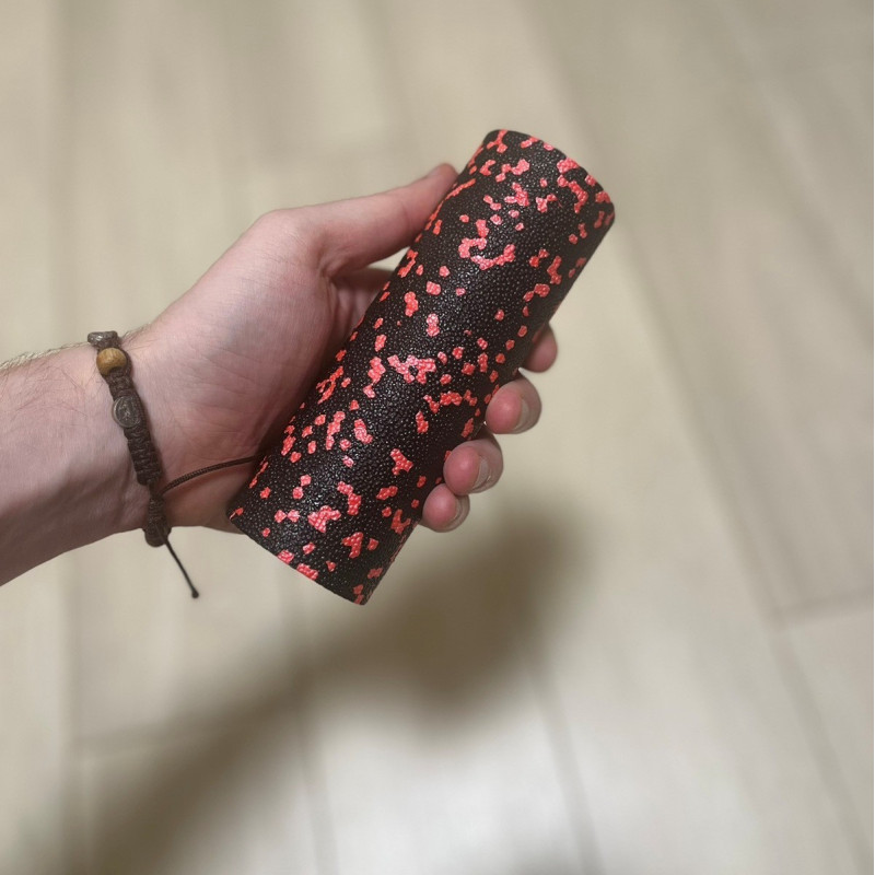 Набір для масажу та йоги PowerPlay PP_4091 EPP (2 м*ячики + валик масажер 15*5,3 см.) Red + резинка 11кг. опір