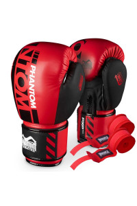 Боксерські рукавиці Phantom APEX Red 12 унцій (Бинти 4м. в подарунок)
