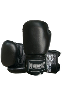 Боксерські рукавиці PowerPlay 3088 Impulse Чорні (натуральна шкіра) 10 унцій