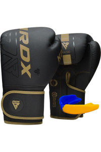 Боксерські рукавиці RDX F6 Kara Matte Golden 14 унцій (капа в комплекті)