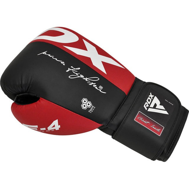 Перчатки для бокса RDX REX F4 RED/BLACK-10 унций (капа в комплекте)