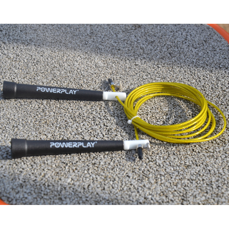Скакалка скоростная PowerPlay 4202 Ultra Speed ​​Rope Желтая (2,9m.)