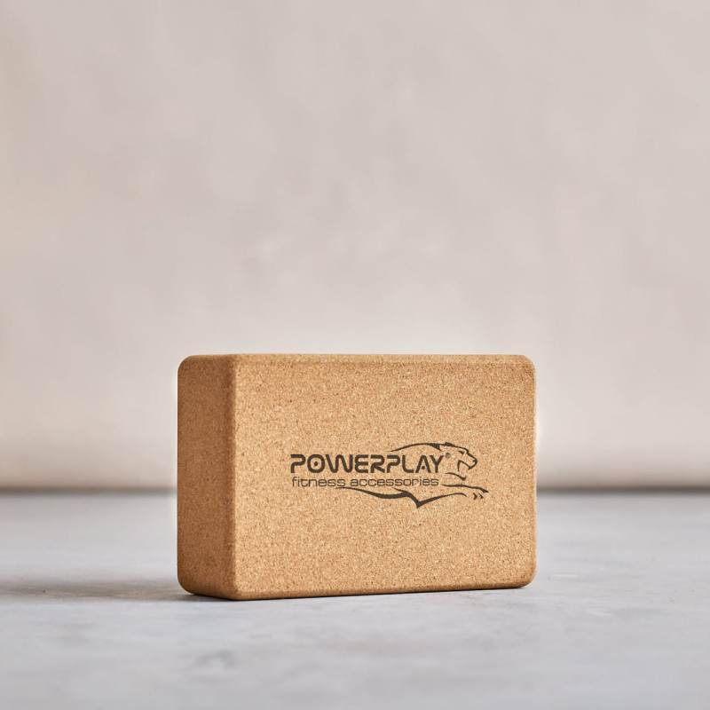 Блок для йоги PowerPlay PP_4006 з пробкового дерева Cork Yoga Block (1шт.)
