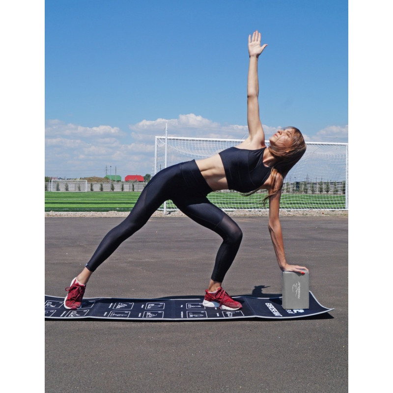 Блоки для йоги 2 шт. PowerPlay 4006 Yoga Brick EVA Сірі (пара)