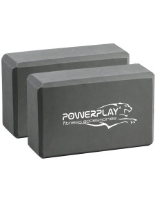 Блоки для йоги 2 шт. PowerPlay 4006 Yoga Brick EVA Сірі (пара)