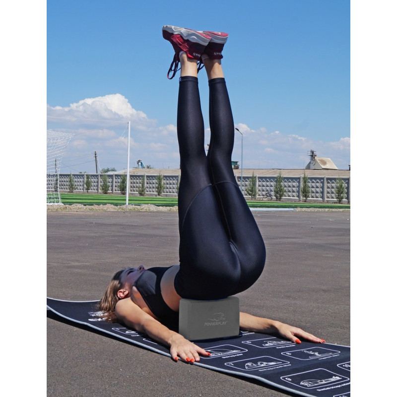 Блоки для йоги 2 шт. PowerPlay 4006 Yoga Brick EVA Сірі (пара)