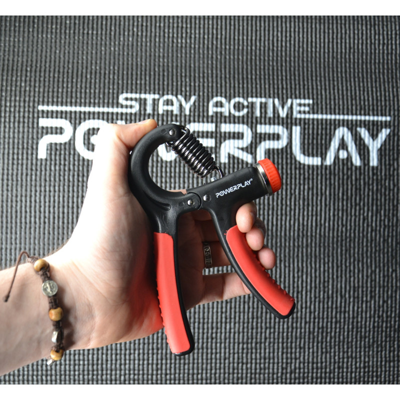 Еспандер кистьовий PowerPlay PP-4323 з регульованим навантаженням 10-40 кг. Strength Grip Чорно-червоний