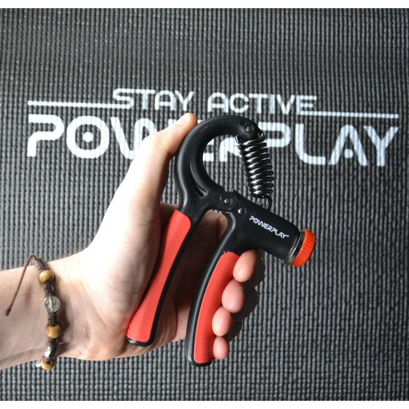 Еспандер кистьовий PowerPlay PP-4323 з регульованим навантаженням 10-40 кг. Strength Grip Чорно-червоний