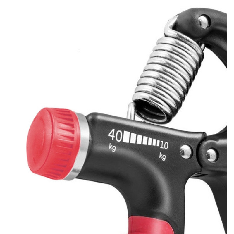 Еспандер кистьовий PowerPlay PP-4323 з регульованим навантаженням 10-40 кг. Strength Grip Чорно-червоний