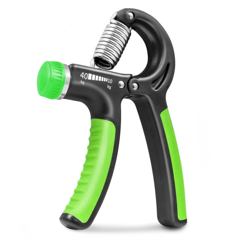 Эспандер кистевой PowerPlay PP-4323 с регулируемой нагрузкой 10-40 кг. Strength Grip Черно-зеленый