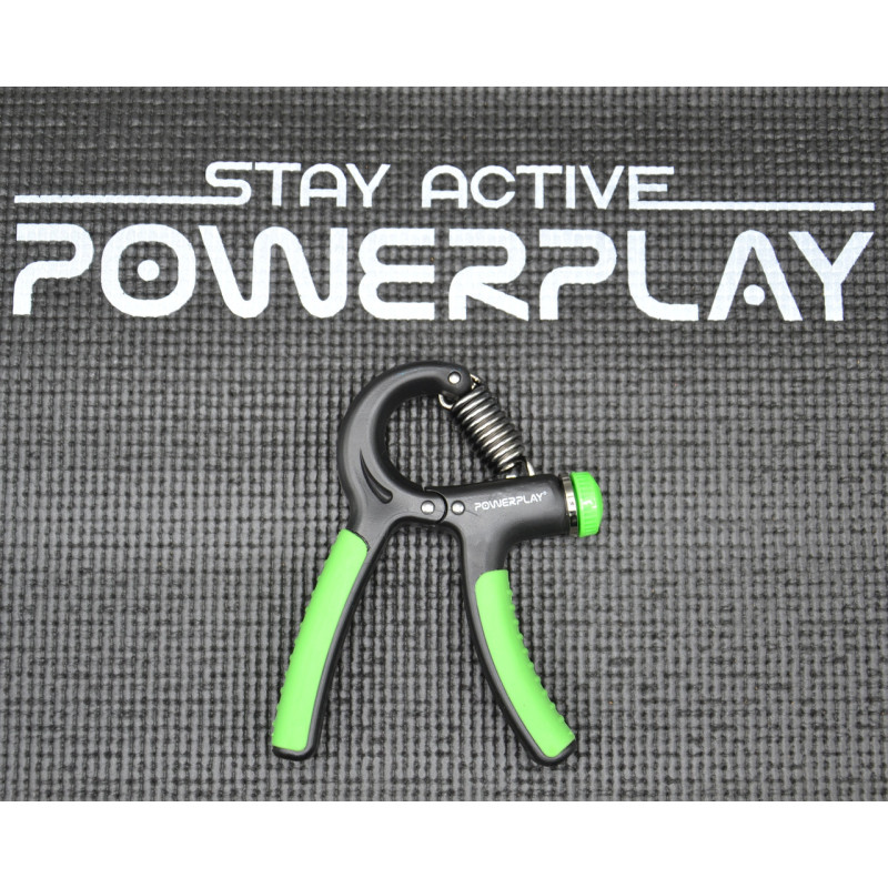 Эспандер кистевой PowerPlay PP-4323 с регулируемой нагрузкой 10-40 кг. Strength Grip Черно-зеленый