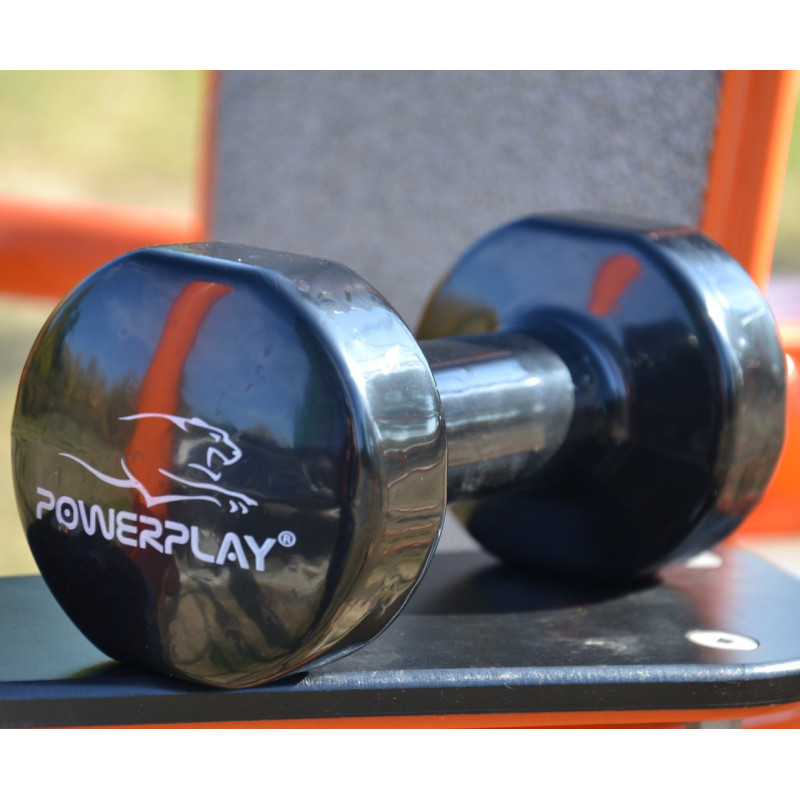 Гантелі вінілові PowerPlay 2 * 1 кг. PP_4121 Чорні (2шт. - пара)