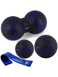 Набор для массажа и йоги PowerPlay PP_4092 EPP (комплект из 3 штук) Blue + резинка 7,5 кг.