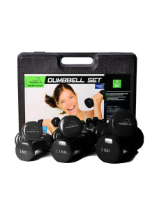 Набір гантелей в кейсі 9 кг. PowerPlay 4121 Fitness Dumbells (2шт.*1кг. 2шт.*1,5кг. 2шт.*2кг.)