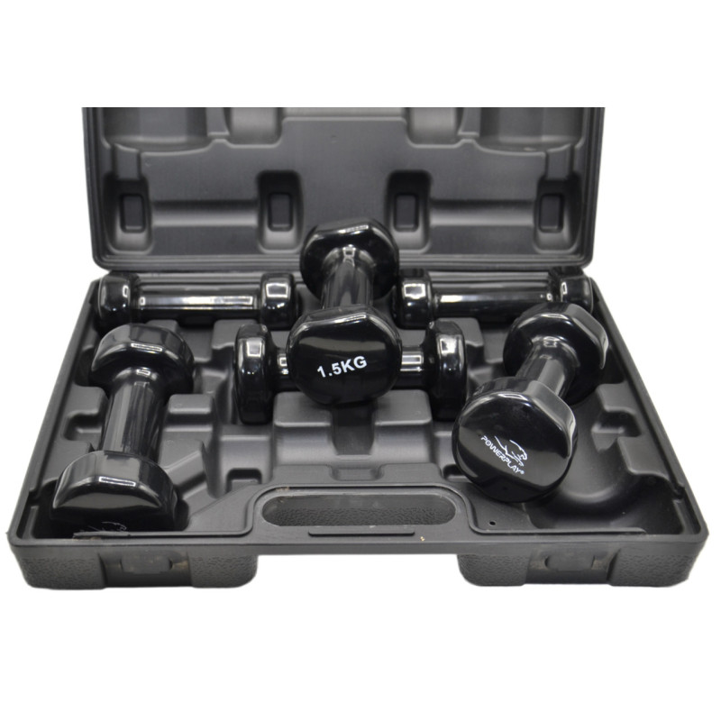 Набір гантелей в кейсі 9 кг. PowerPlay 4121 Fitness Dumbells (2шт.*1кг. 2шт.*1,5кг. 2шт.*2кг.)