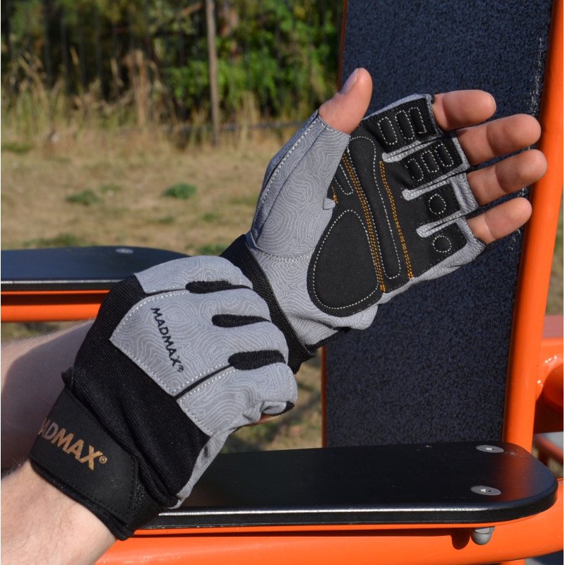 Рукавички для фітнесу MadMax MFG-871 Damasteel Grey/Black M