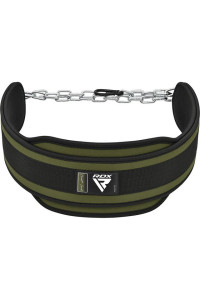 Пояс для обременений с цепью RDX T7 Dipping Belt 2 Layer неопреновый Army Green