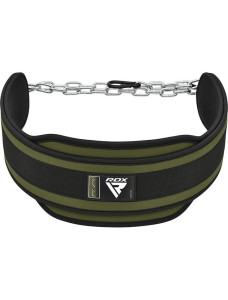 Пояс для обтяжень з ланцюгом RDX T7 Pro Dipping Belt 2 Layer неопреновий Army Green