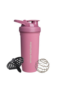 Шейкер спортивний SmartShake металевий Reforce Stainless Steel 30oz/900ml Deep Rose