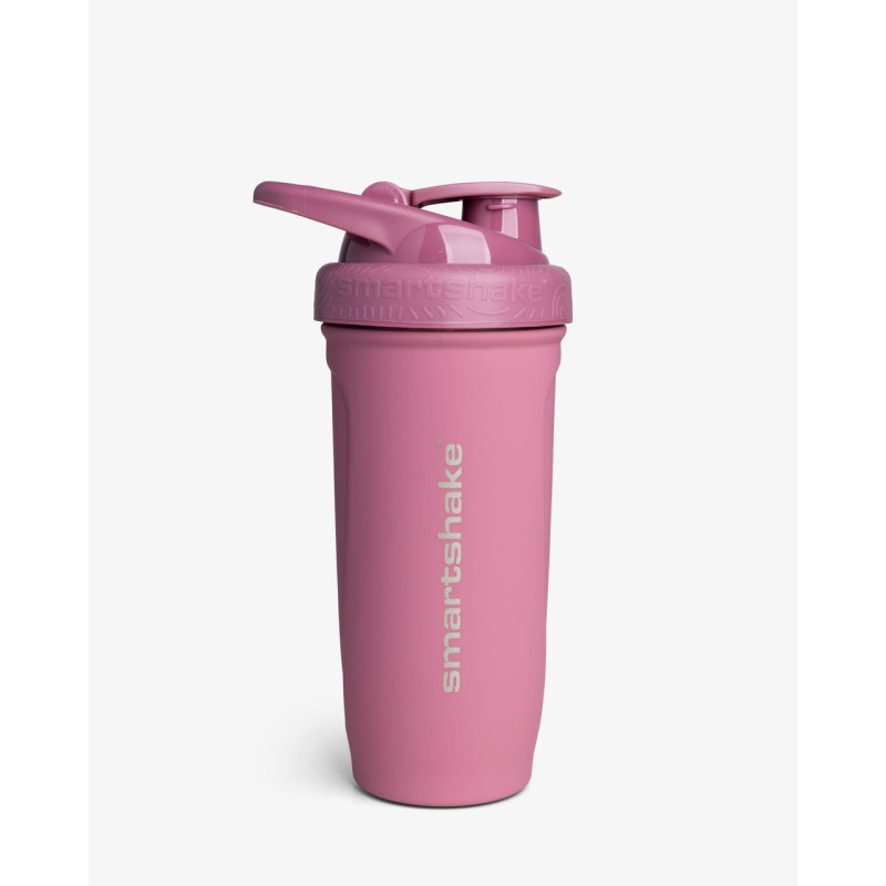 Шейкер спортивний SmartShake металевий Reforce Stainless Steel 30oz/900ml Deep Rose