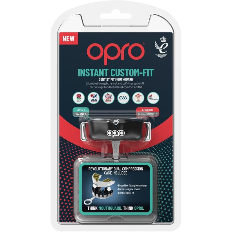 Капа OPRO Instant доросла (вік 11+) Black/White (art.102520001)