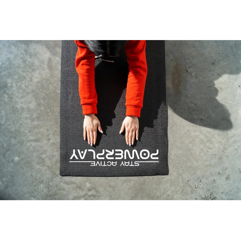 Килимок для йоги та фітнесу PowerPlay 4010 PVC Yoga Mat Чорний (173x61x0.6)