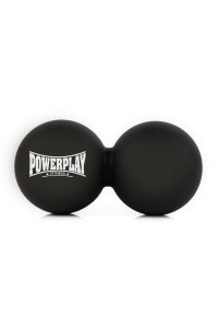 Масажний силіконовий подвійний м*яч PowerPlay PP-4355 Silicone Lacrosse Peanut Ball (6.3*12.6см.) Чорний