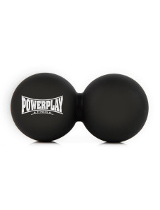 Масажний силіконовий подвійний м*яч PowerPlay PP-4355 Silicone Lacrosse Peanut Ball (6.3*12.6см.) Чорний