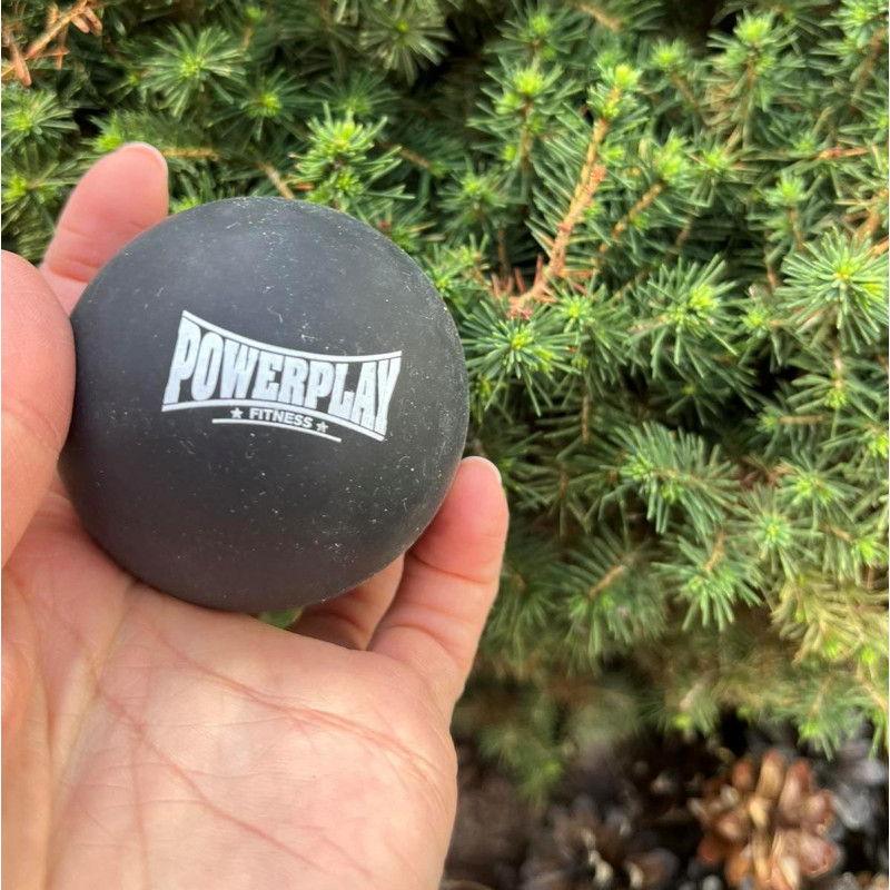 Масажний силіконовий м*яч PowerPlay PP-4354 Silicone Lacrosse Ball (6.3см.) Чорний