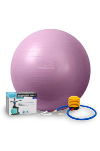 М*яч для фітнесу (фітбол) PowerPlay 4001 ?75 cm Gymball Фіолетовий + помпа