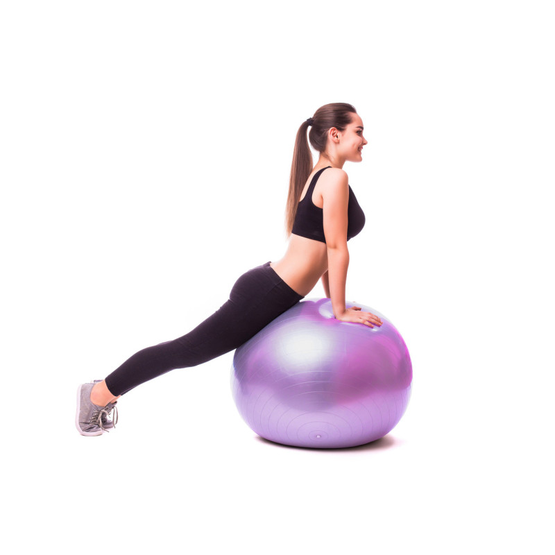 М*яч для фітнесу (фітбол) PowerPlay 4001 ?75 cm Gymball Фіолетовий + помпа