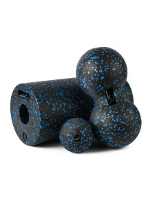 Набор для йоги PowerPlay PP_4008 EPP Foam Roller Set роллер + 2 массажных мяча Черно-синий