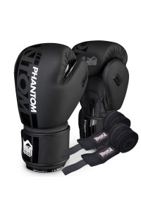 Боксерські рукавиці Phantom APEX Black 12 унцій (Бинти 4м. в подарунок)