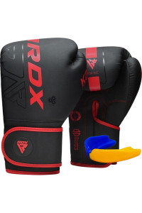 Боксерські рукавиці RDX F6 Kara Matte Red 10 унцій (капа в комплекті)