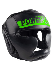 Боксерский шлем тренировочный PowerPlay 3048 Черно-Зеленый M