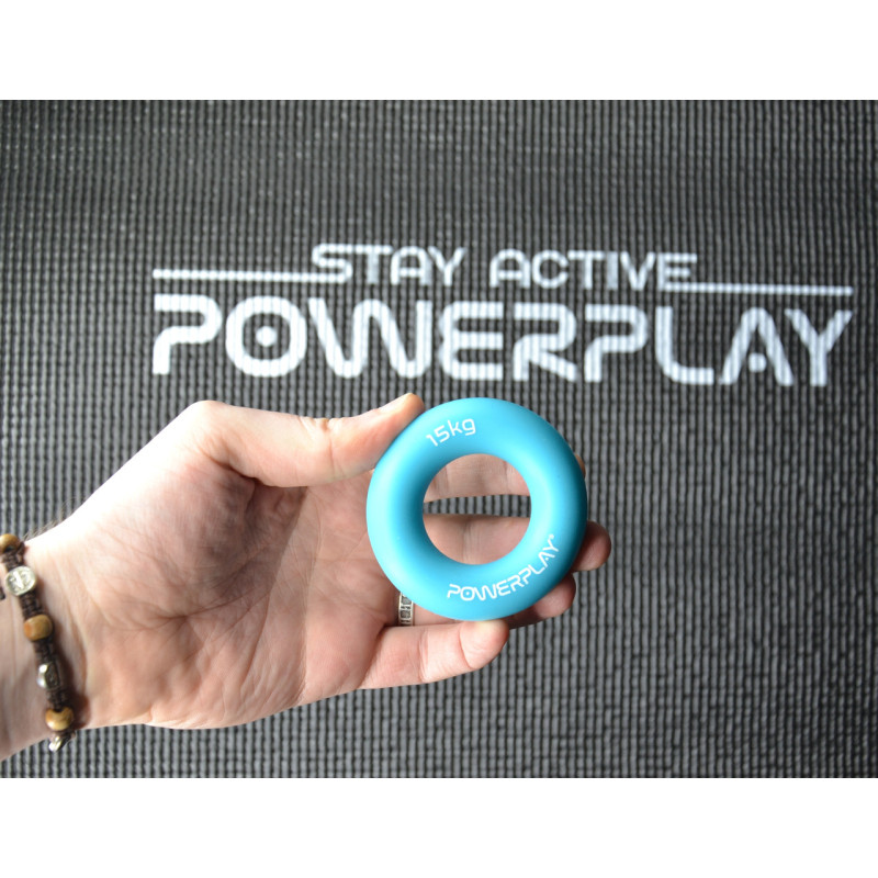 Эспандер кистевой силиконовый PowerPlay PP-4324 Hand Grip Ring Light 15 кг. Голубой