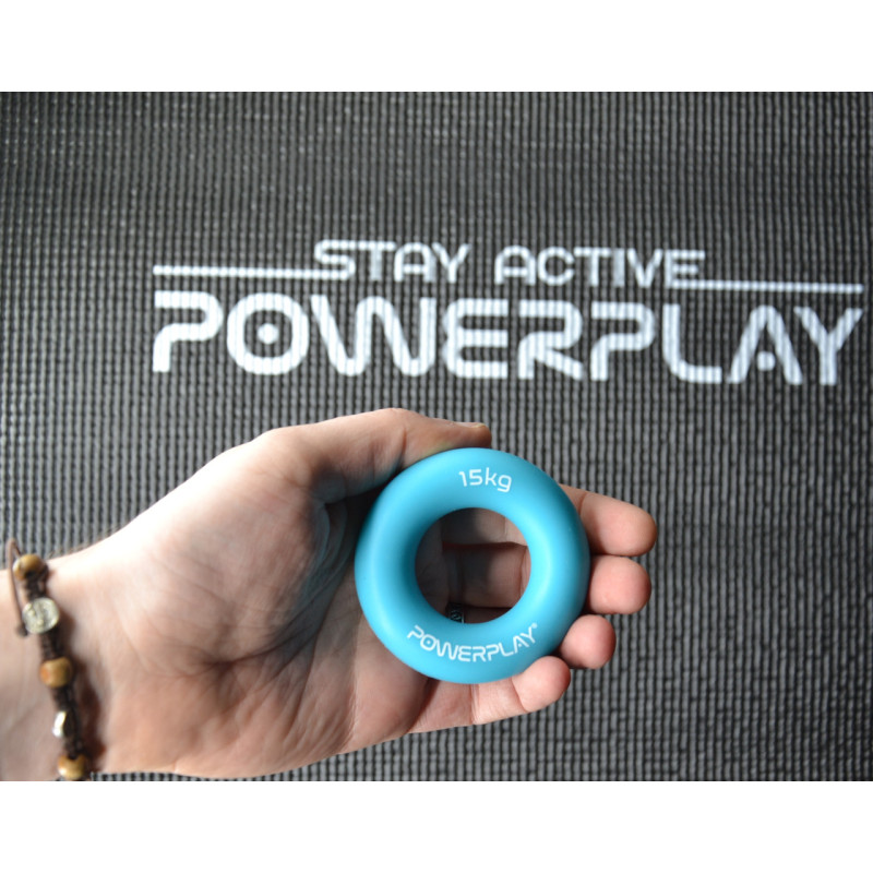 Эспандер кистевой силиконовый PowerPlay PP-4324 Hand Grip Ring Light 15 кг. Голубой