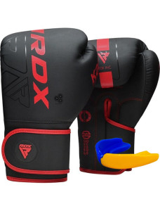 Боксерські рукавиці RDX F6 Kara Matte Red 12 унцій (капа в комплекті)
